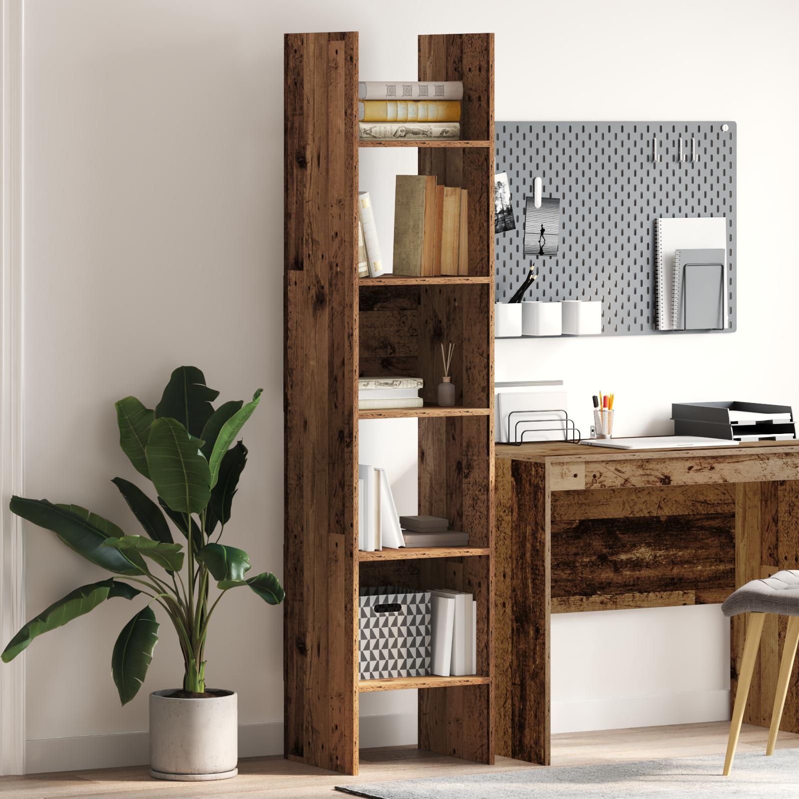 Bogskab Gammelt træ 40 x 35 x 180 cm Konstrueret træ