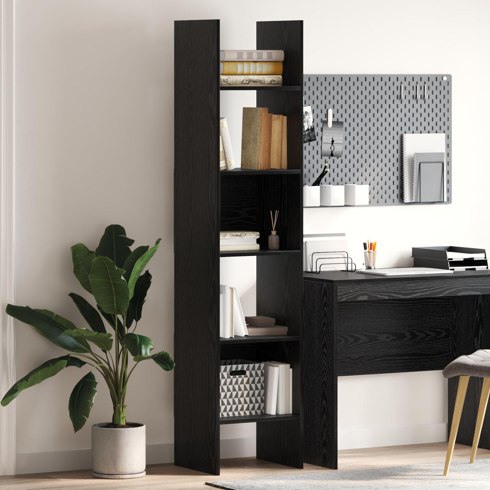 Bogskab Sort eg 40 x 35 x 180 cm Konstrueret træ