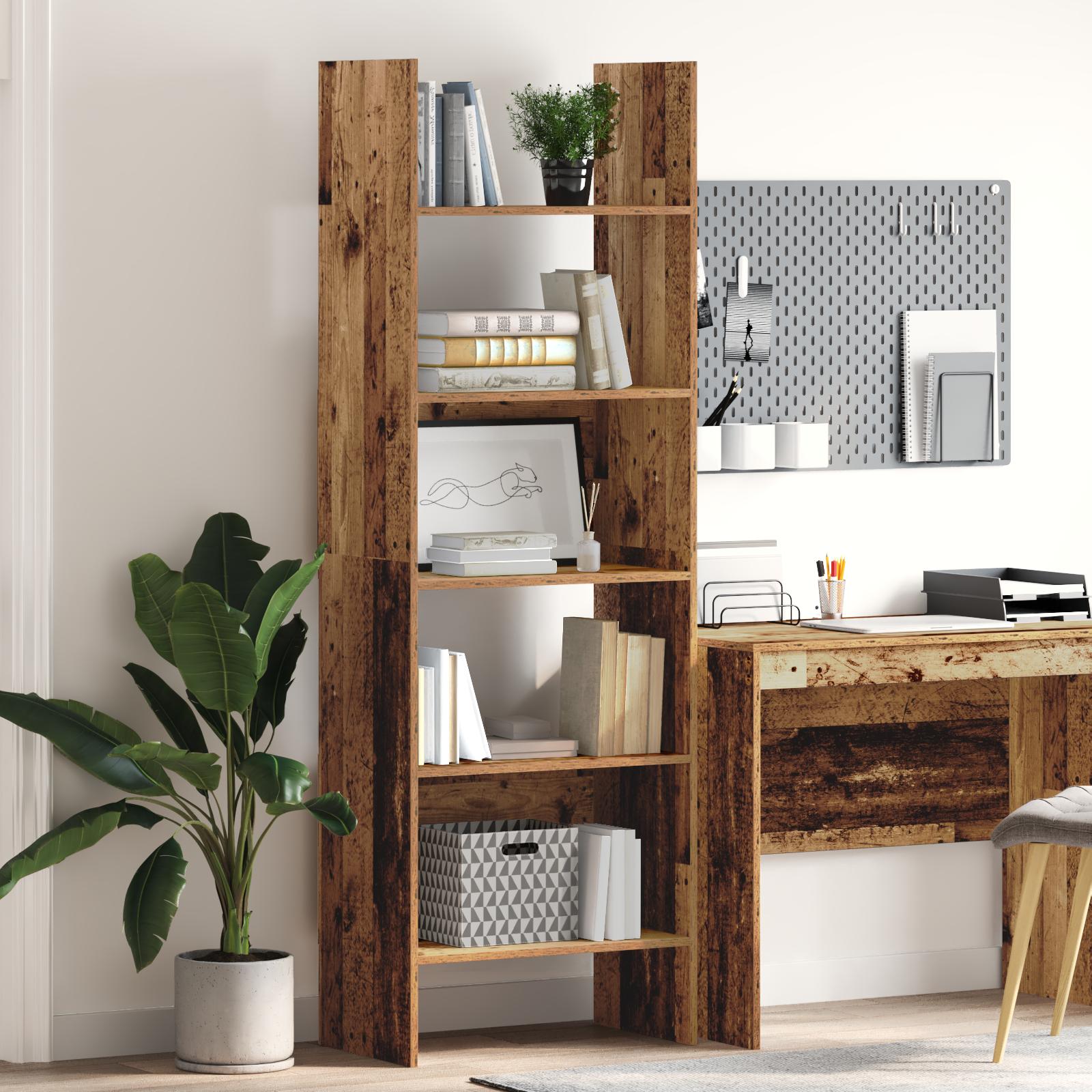 Bogskab Gammelt træ 60 x 35 x 180 cm Konstrueret træ
