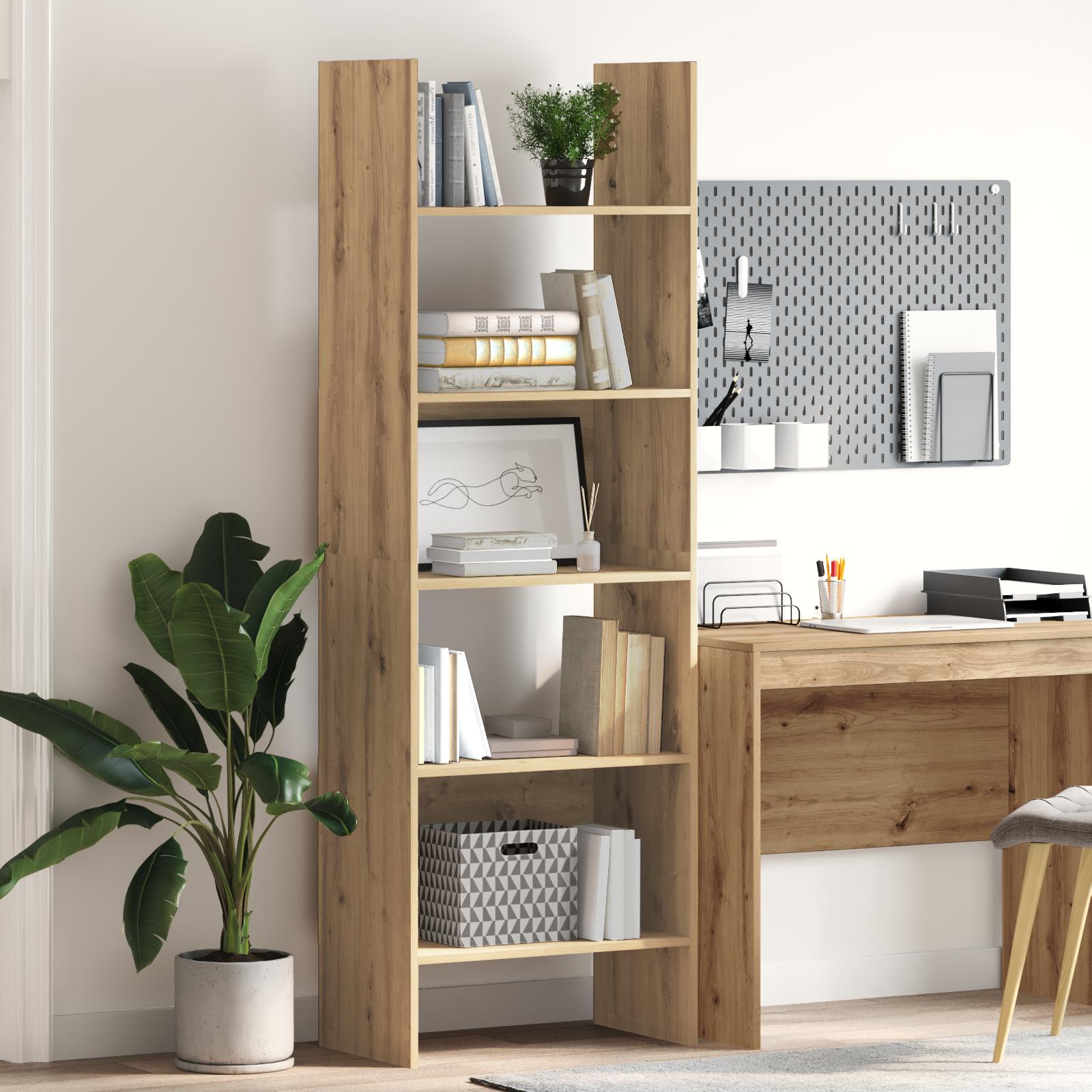 Bogskab Artisan Egetræ 60 x 35 x 180 cm Konstrueret træ