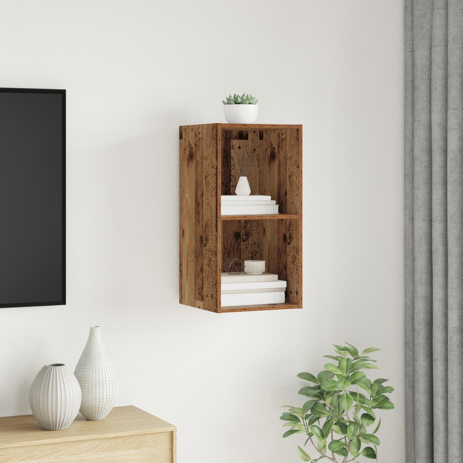 TV Skab Vægmonteret Gammelt træ 37 x 37 x 72 cm Konstrueret træ