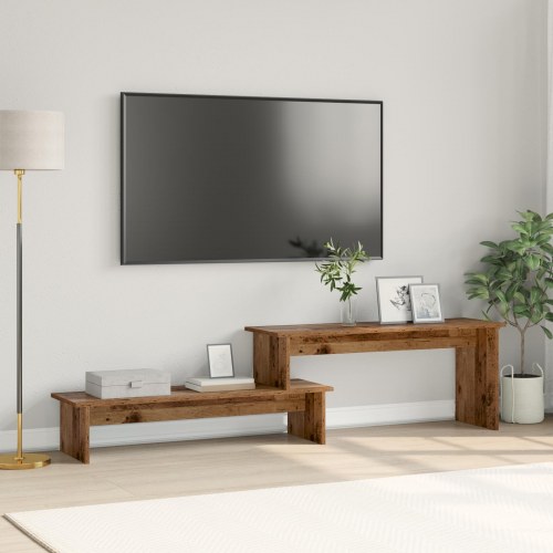 TV-møbelsæt vægmonteret 180,5 x 30 x 43 cm - gammelt træ