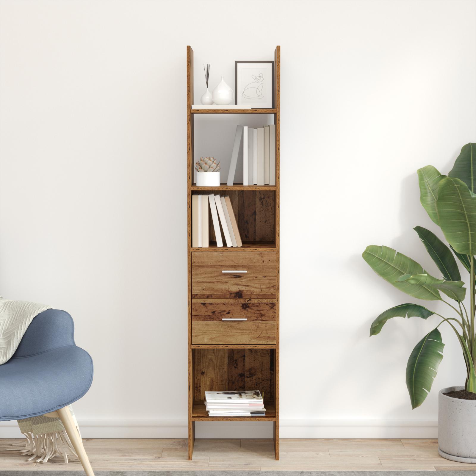 Bogskab Gammelt træ 40 x 35 x 180 cm Konstrueret træ