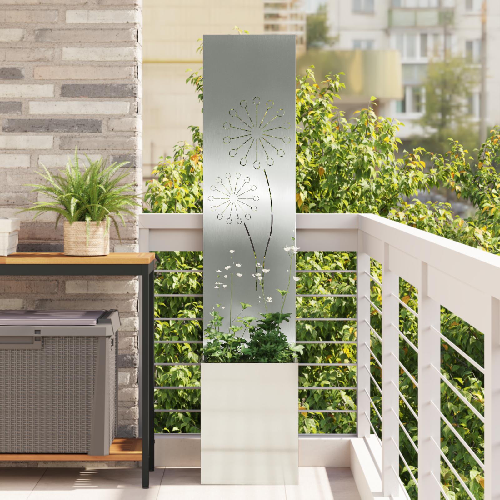 Have Privatliv Skærm Fretwork 32 X 140 Cm Koldvalset Stål - Galvaniseret stål / Mælkebøtte