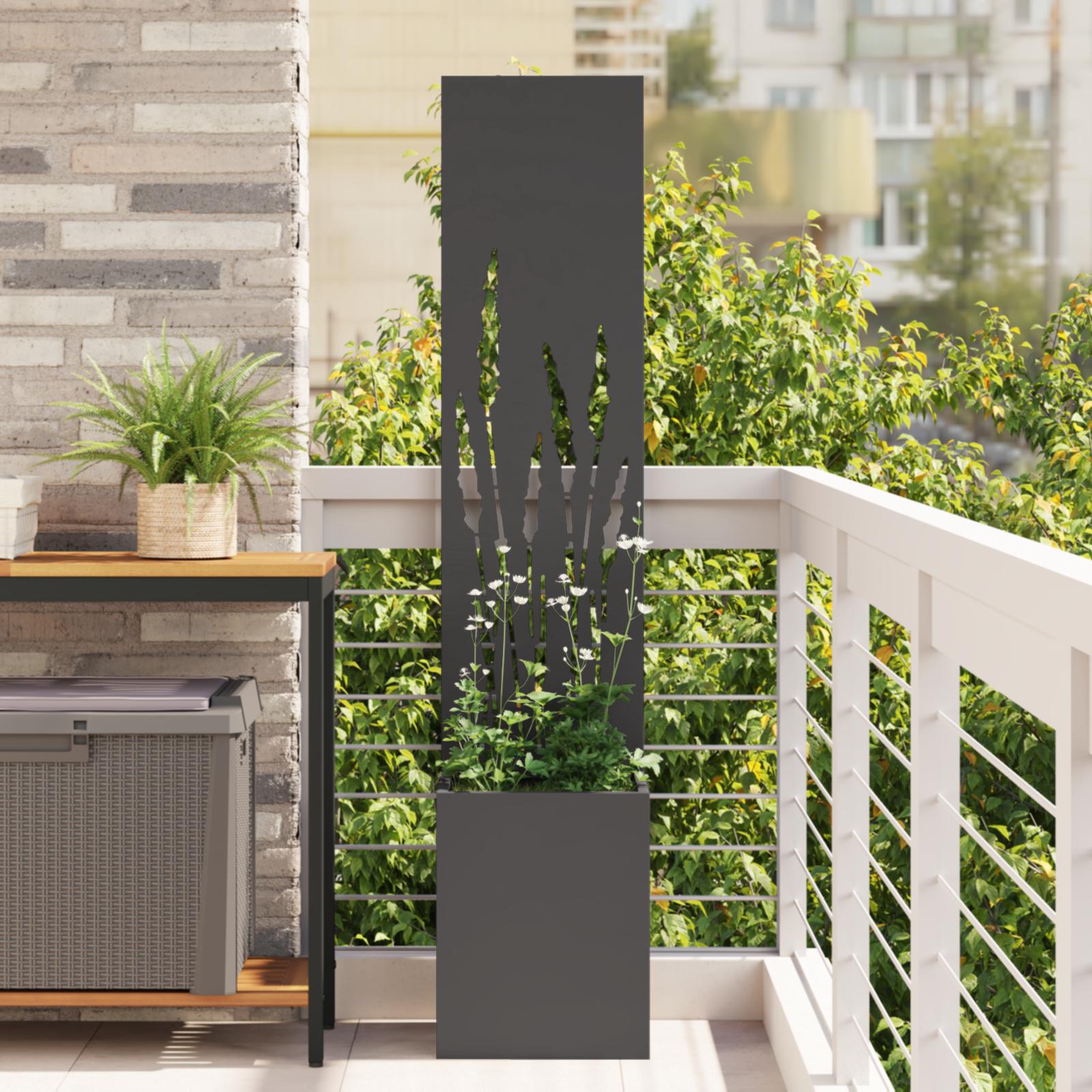 Have privatliv skærm Fretwork Sort 32 x 140 cm Koldvalset stål