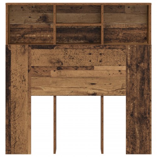 Sengegavl med hylder - gammelt træ, 100 x 19 x 103,5 cm
