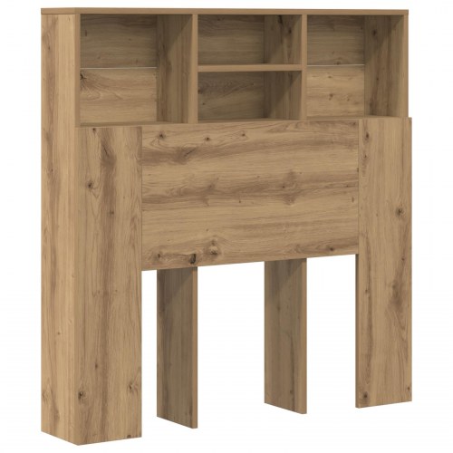 Sengegavl med hylder i artisan egetræ - 100 x 19 x 103,5 cm