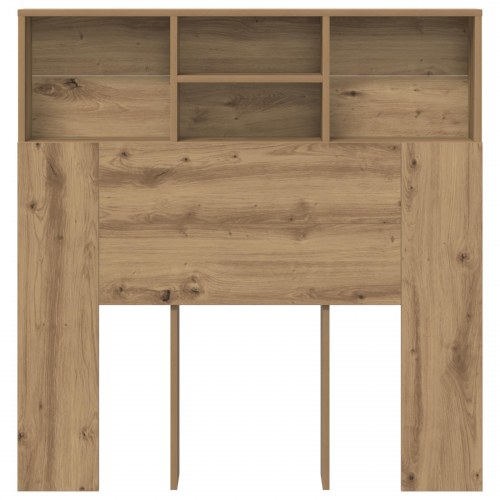 Sengegavl med hylder i artisan egetræ - 100 x 19 x 103,5 cm