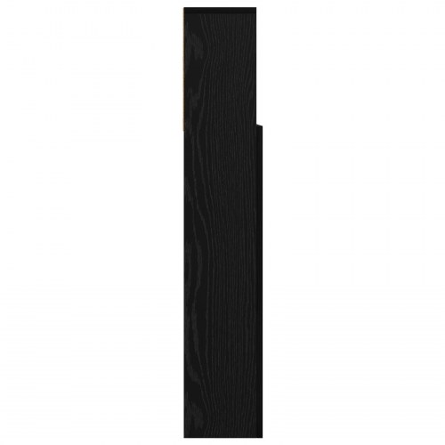 Sengegavl med hylder - sort eg, 100 x 19 x 103,5 cm