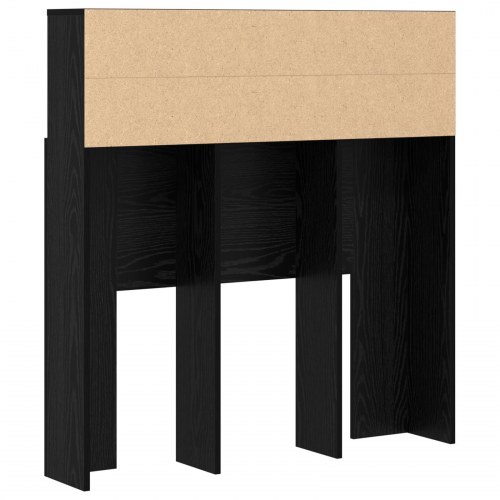Sengegavl med hylder - sort eg, 100 x 19 x 103,5 cm