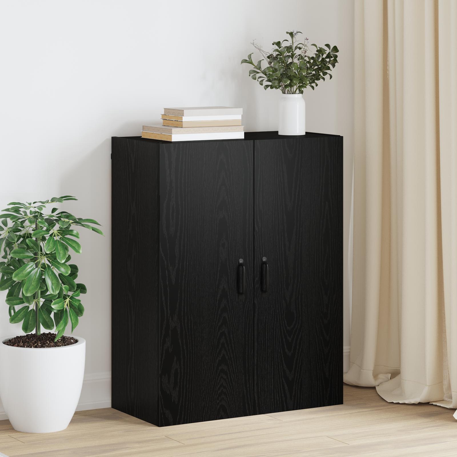 Hængeskab Vægmonteret Sort eg 69.5 x 34 x 90 cm Konstrueret træ