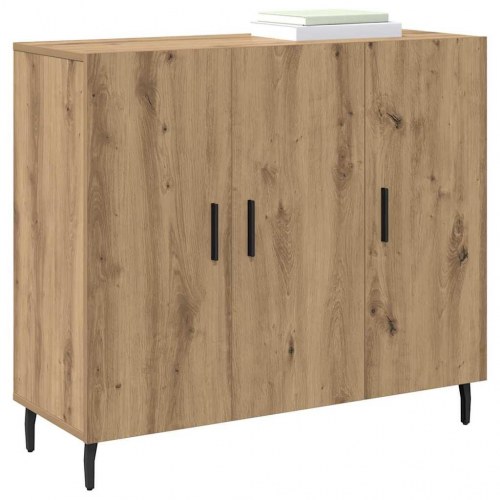 Skab i artisan egetræ med 3 låger - 90 x 34 x 80 cm
