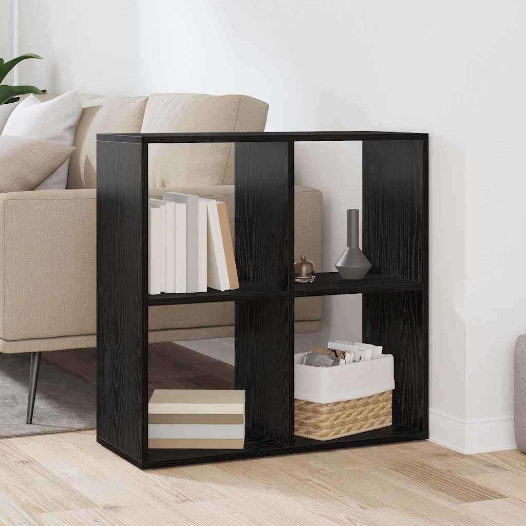 Bogskab Sort eg 69,5 x 29 x 69,5 cm Konstrueret træ