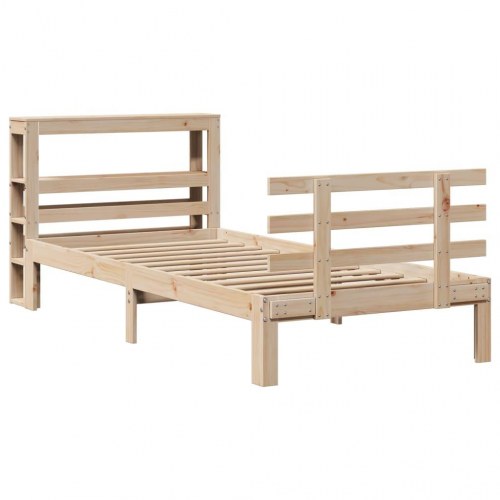 Sengeramme med sengegavl 90×190 cm - massivt fyrretræ