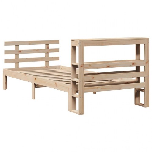 Sengeramme med sengegavl 90×190 cm - massivt fyrretræ