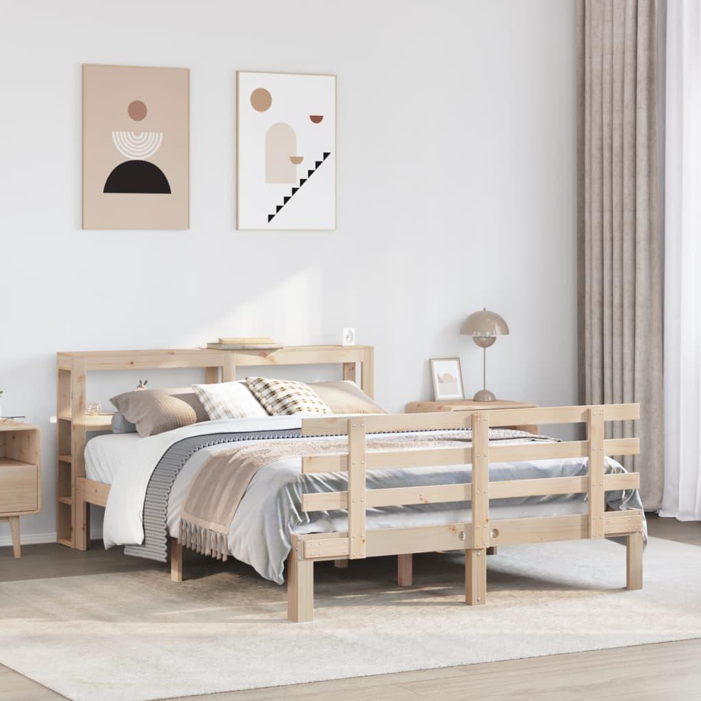 Sengeramme med sengegavl 120×190 cm - massivt fyrretræ