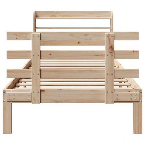 Sengeramme med sengegavl 90 x 190 cm i massivt fyrretræ