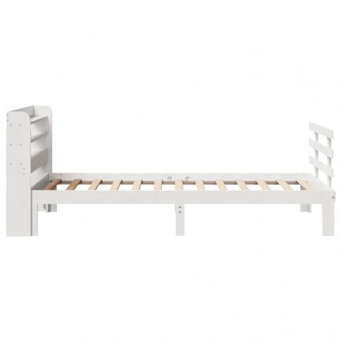 Sengeramme med hovedgærde uden madras 90 x 190 cm - hvid