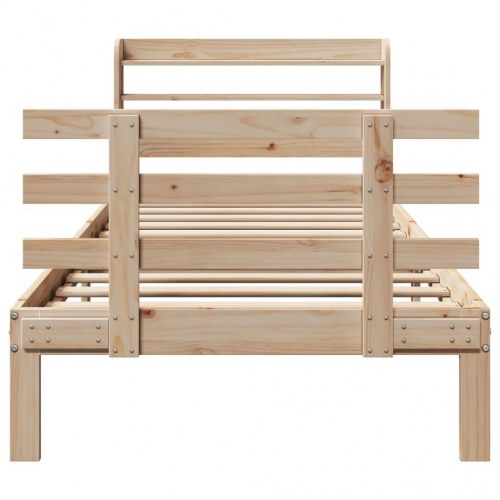 Sengeramme med sengegavl 75 x 190 cm i massivt fyrretræ