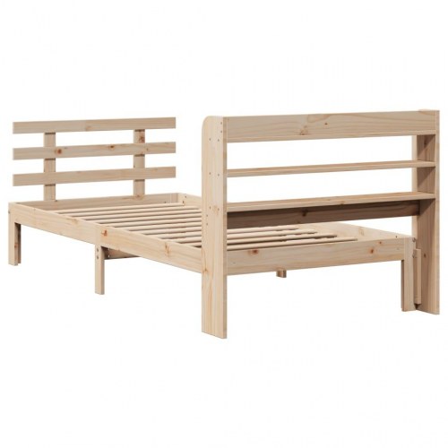 Sengeramme med sengegavl 75 x 190 cm i massivt fyrretræ