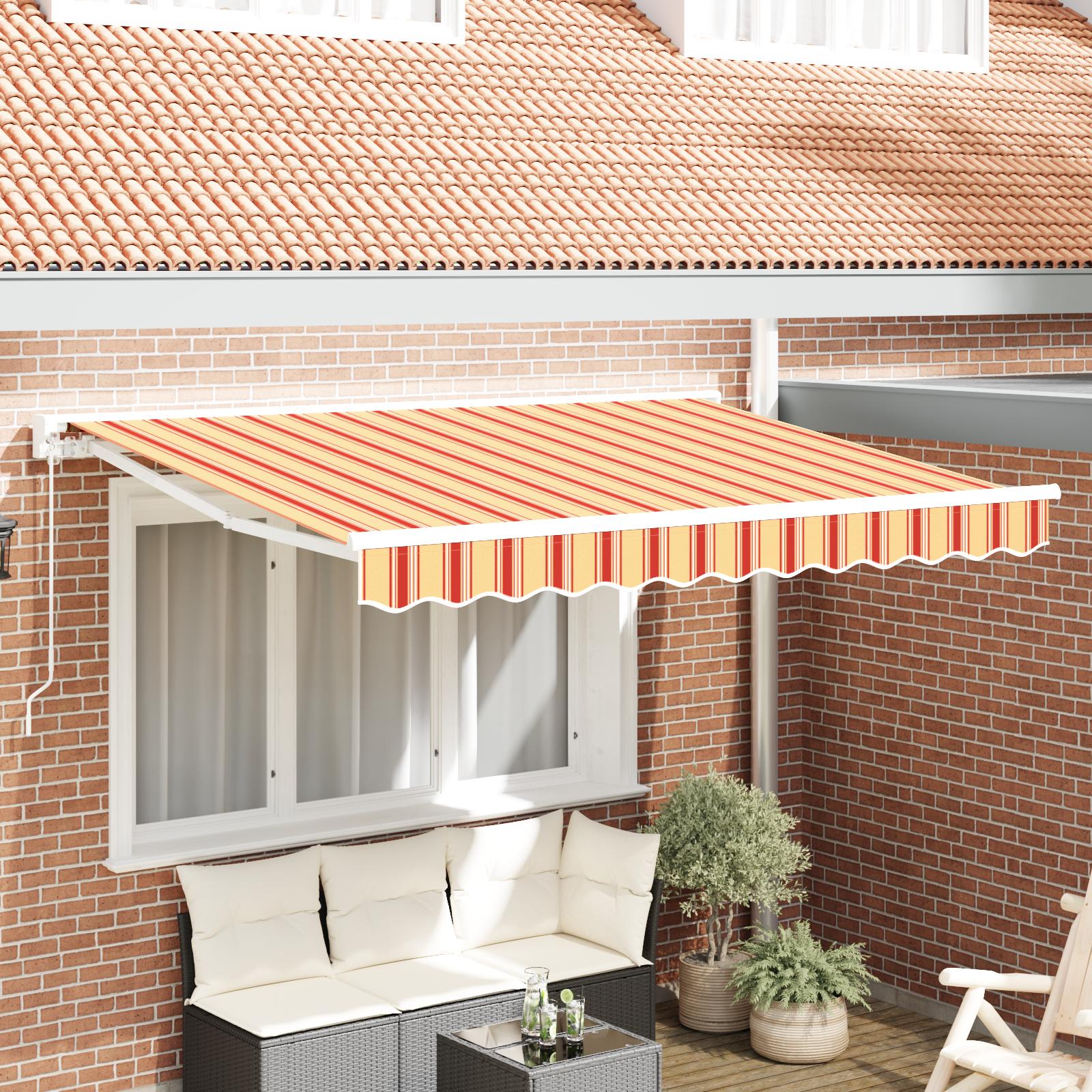 Udtrækkelig markise 250 x 200 cm - flerfarvet polyester med PU-belægning
