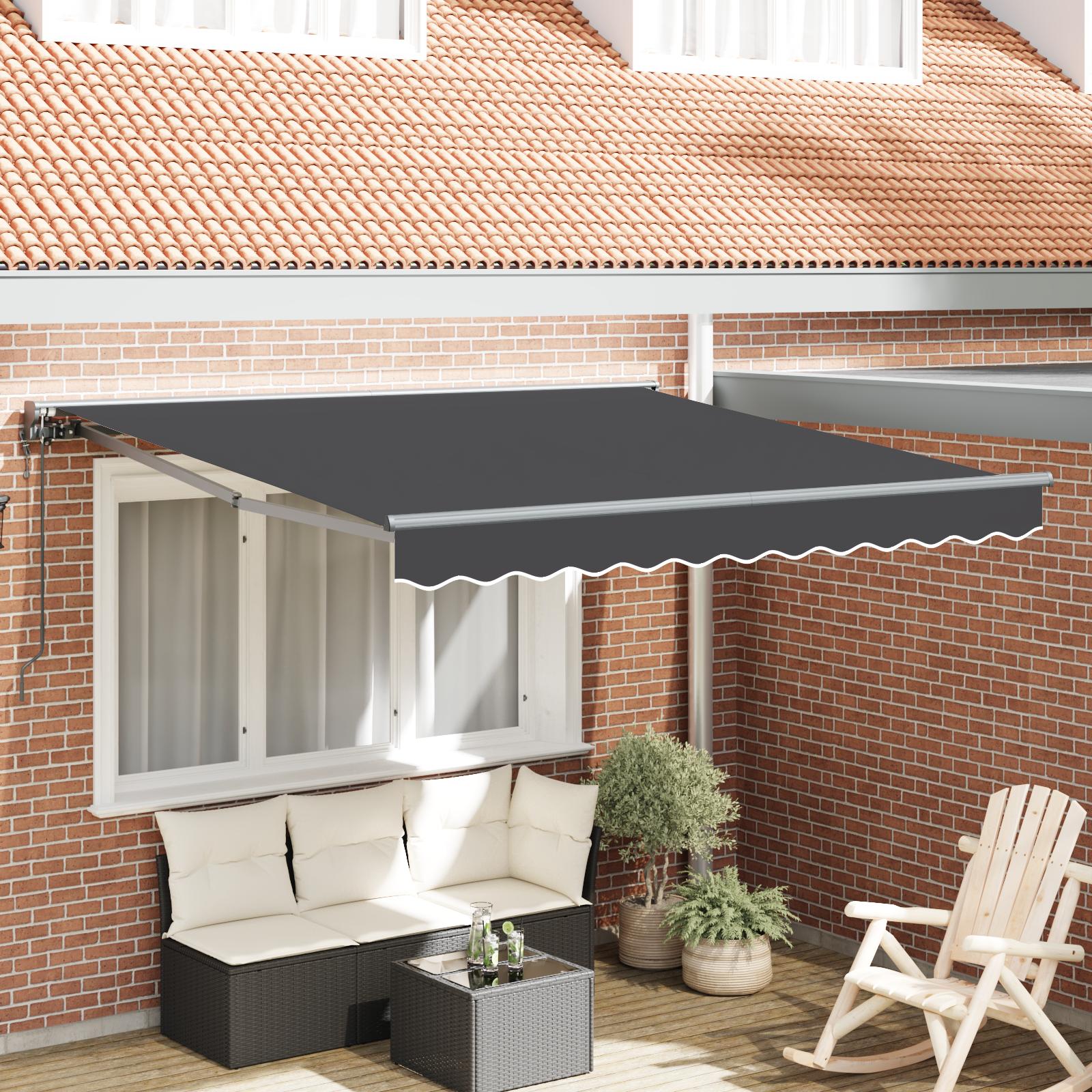 Udtrækkelig Markise Antracit 350X250 Cm Stof
