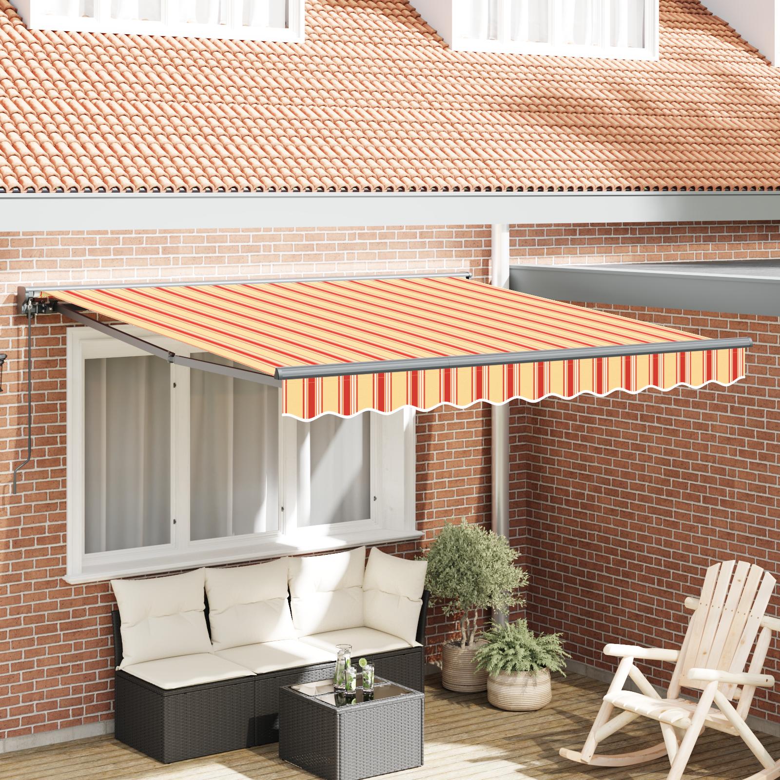 Utrækkelig Markise Gul og orange 350x250 cm Stof
