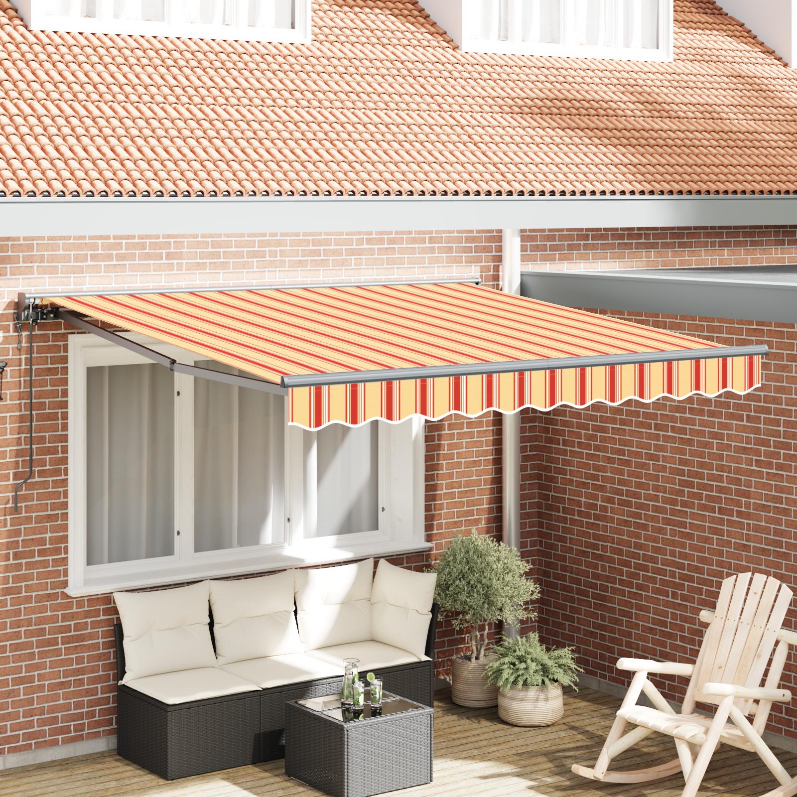 Utrækkelig Markise Gul og orange 350x250 cm Stof
