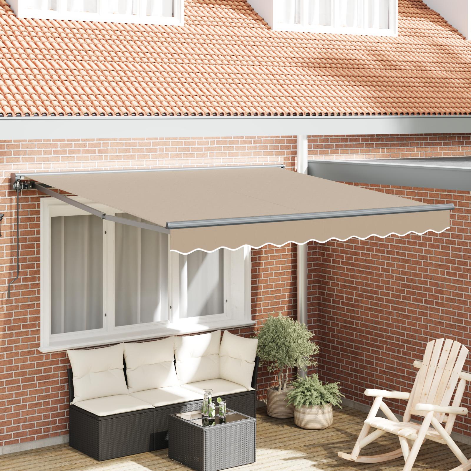 Utrækkelig Markise Beige 350x250 cm Stof