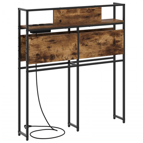 Opbevaringshovedgavl i røget eg - 90 x 15 x 98 cm