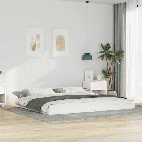 Sengestel Hvid 180 x 220 cm Massivt fyrretræ
