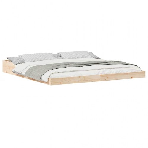 Sengestel Brun 200 x 220 cm Massivt fyrretræ
