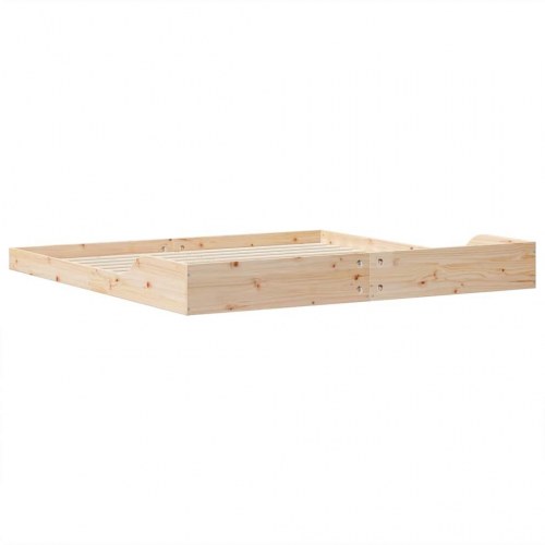 Sengestel Brun 200 x 220 cm Massivt fyrretræ
