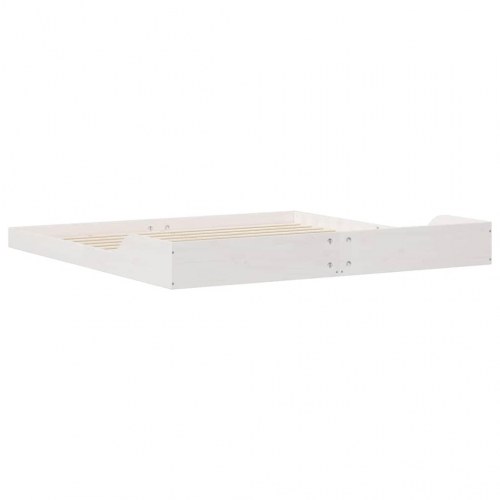 Sengestel Hvid 200 x 220 cm Massivt fyrretræ