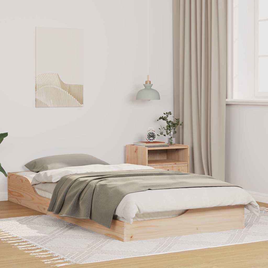 Gulv Seng Ramme Brun 100 X 200 Cm Massiv Fyrretræ