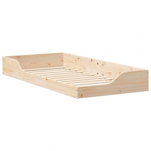 Gulv seng ramme Brun 100 x 200 cm Massiv fyrretræ