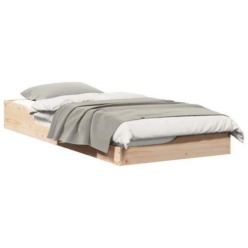 Gulv seng ramme Brun 100 x 200 cm Massiv fyrretræ