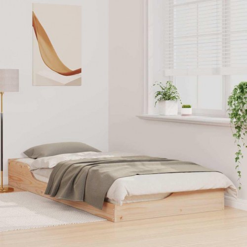 Gulv seng ramme Brun 100 x 200 cm Massiv fyrretræ