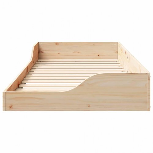 Gulv seng ramme Brun 100 x 200 cm Massiv fyrretræ