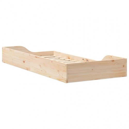 Gulv seng ramme Brun 100 x 200 cm Massiv fyrretræ