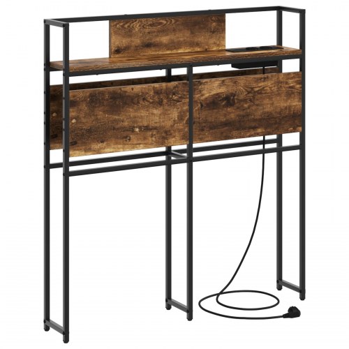 Sengegavl med opbevaring i røget eg - 100 x 15 x 98 cm