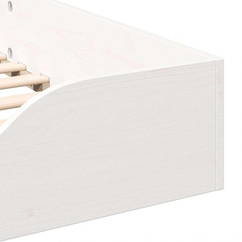 Gulv seng ramme Hvid 100 x 200 cm Massiv fyrretræ