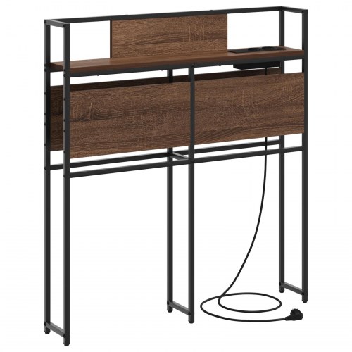 Opbevaringshovedgavl med opladningsstation - brun eg, 100 cm