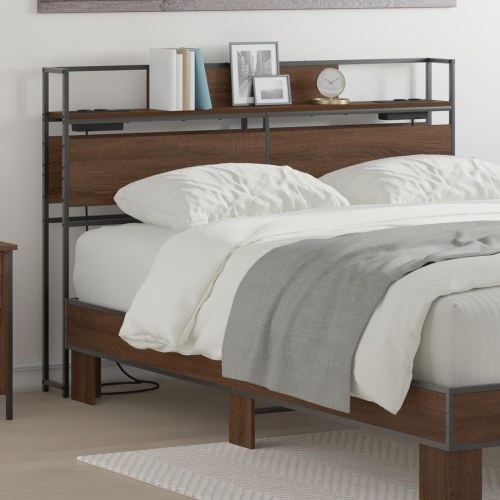 Opbevaringshovedgavl i brun eg - 120 x 15 x 98 cm