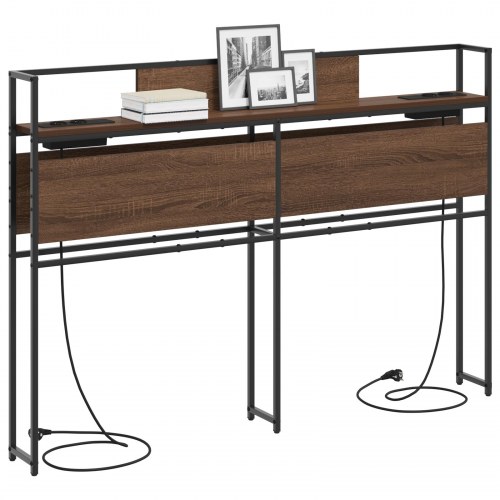 Opbevaringshovedgavl i brun eg - 120 x 15 x 98 cm