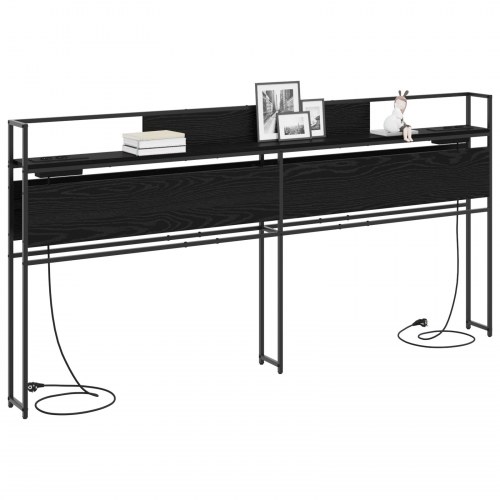 Opbevaringshovedgavl i sort eg - 200 x 15 x 98 cm