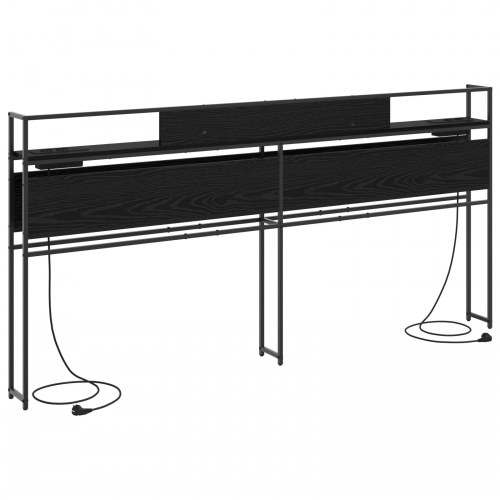 Opbevaringshovedgavl i sort eg - 200 x 15 x 98 cm
