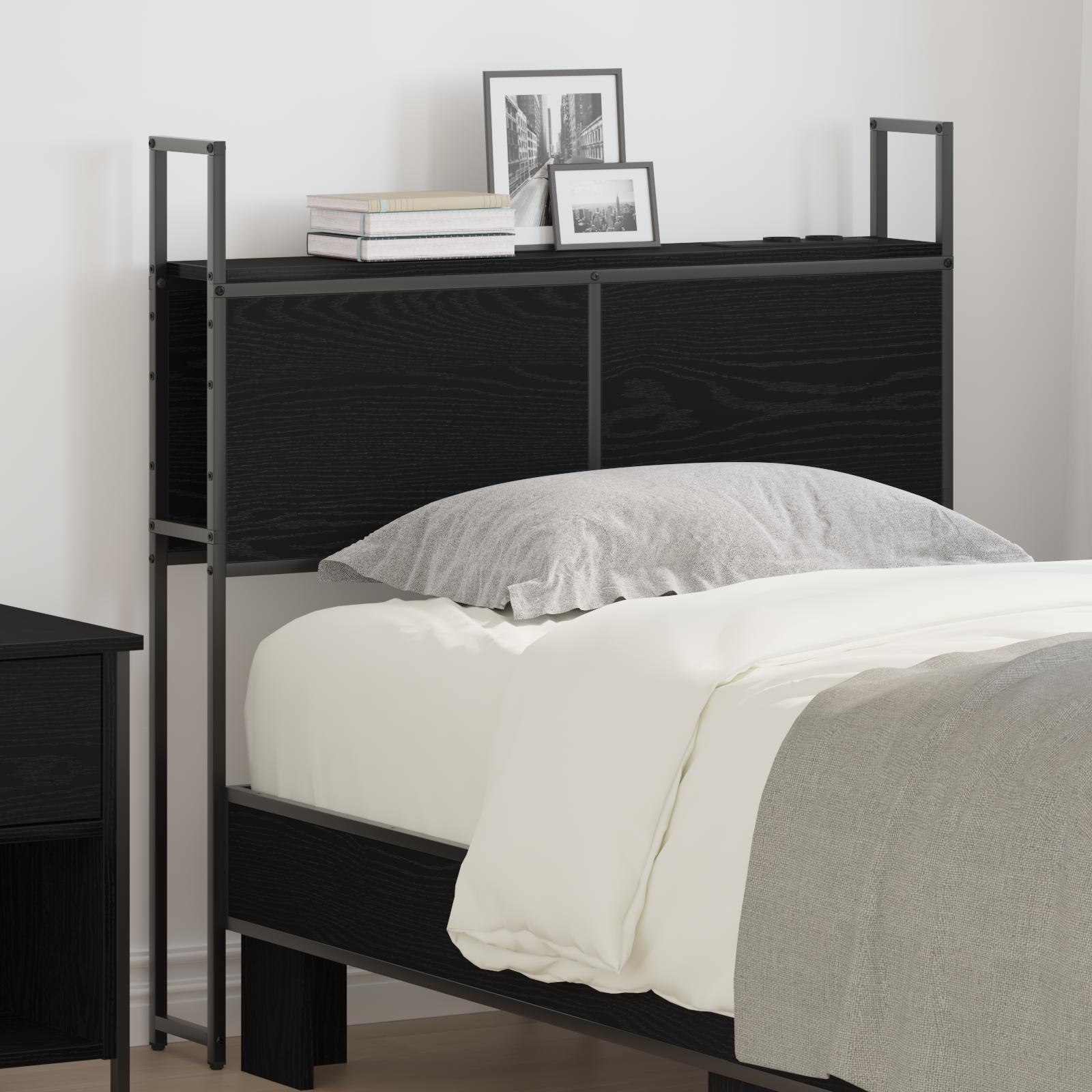 Opbevaringshovedgavl med Opladningsstation Sort eg 80 cm