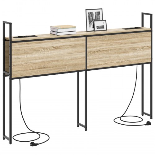 Opbevaringshovedgavl med Opladningsstation Sonoma-eg 120 cm