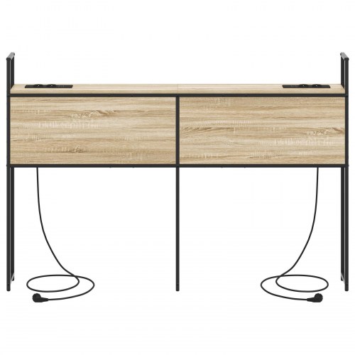 Opbevaringshovedgavl med Opladningsstation Sonoma-eg 120 cm